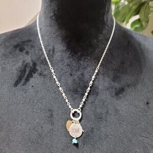 Womens Silver Luxury Love Healing Lotus Heart Charm Pendant Necklace